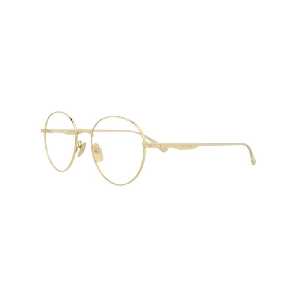 Gucci Round-Frame Metal Optical Frames Gold Mens - Picture 2 of 6